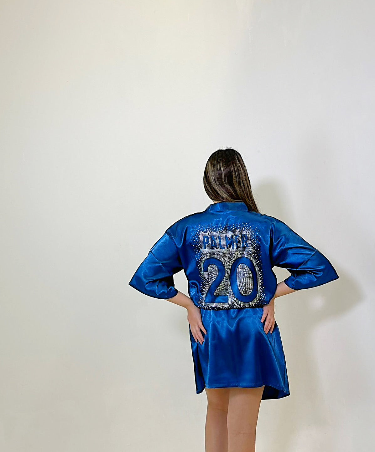 Satin Robe - NAVY BLUE